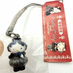 RARE Hello Kitty Gotochi Charm Harajuku Gothic Lolita Strap Tokyo Japan Vintage